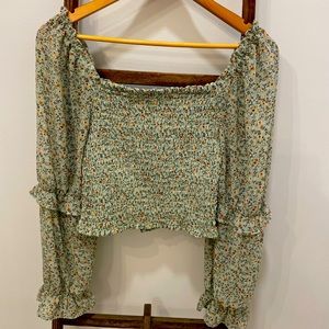 Sage Green Floral Wild Fable Top